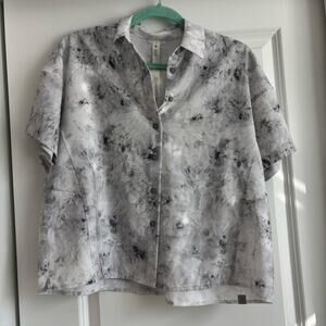 Lululemon Full Day Ahead Short Sleeve Shirt Sz 4 Marbled Athletic Athleisure